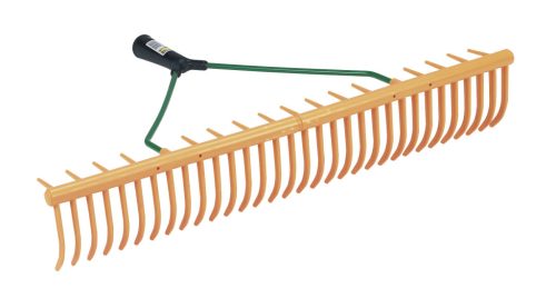 Pázsitgereblye, műanyag, 32 fogas, 64 cm széles, nyélfogadó átmérő: 27 mm
