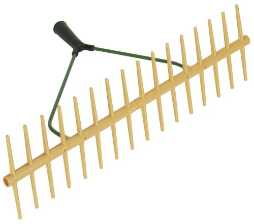 Gereblye - műanyag, kétoldalas, 16 fogas, 64 cm széles, nyélfogadó átmérő: 27mm