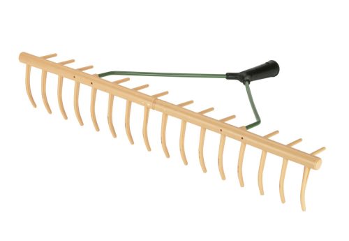 Gereblye - műanyag, kétoldalas, fűgyűjtős, 16 fogas, 64 cm széles, nyélfogadó átmérő: 27mm