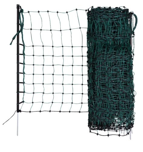Nyúlháló - zöld, 12 m, 65 cm-es szimpla leszúrós karóval