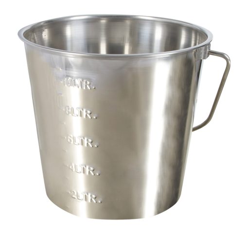 Rozsdamentes acél vödör - 12,3 liter - skálázott