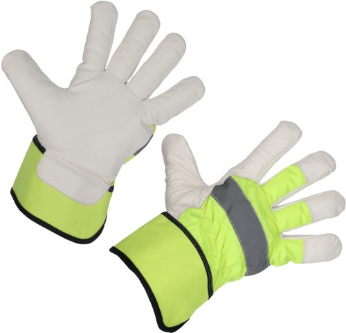 Winter téli, kecskebőr kesztyű - neon színű, 10/XL méret