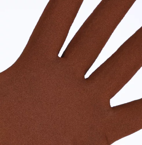 Bamboo kesztyű - barna, latex hab borítással, 8-as méret