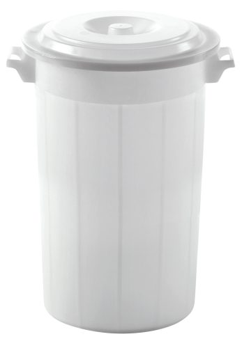 Takarmánytároló fedővel - fehér, 100 literes