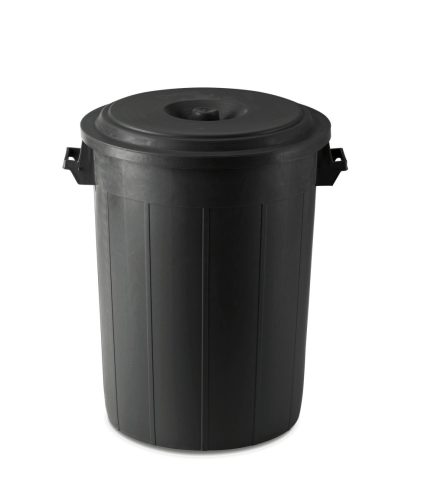 Takarmánytároló fedővel - fekete, 70 literes