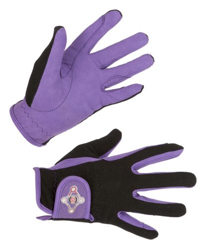 Lilli KIDS lovaglókesztyű - fekete/lila, S
