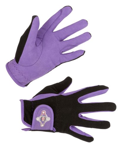 Lilli KIDS lovaglókesztyű - fekete/lila, L