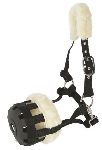 Covalliero Teddy Fleece nylon szájkosár lovaknak - fekete, shetty