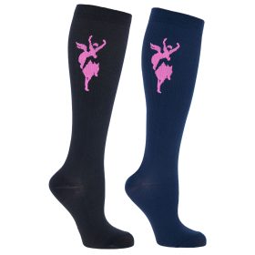   Janne kompressziós zokni - fekete/sötétkék, 2 db/cs, 34-36