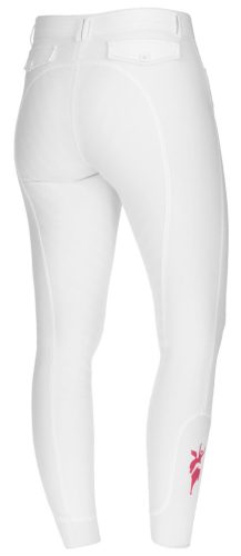 Janne x PinkRibbon női lovaglónadrág csúszásmentes ülőrésszel - fehér gyöngy, 40