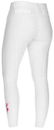 Janne x PinkRibbon női lovaglónadrág csúszásmentes ülőrésszel - fehér gyöngy, 46