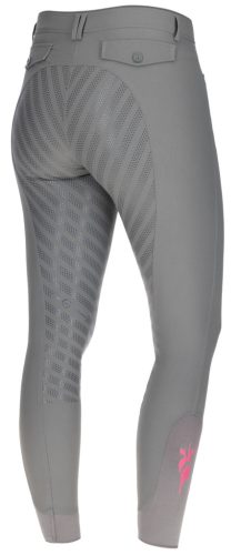 Janne x PinkRibbon női lovaglónadrág csúszásmentes ülőrésszel - grafitszürke, 32