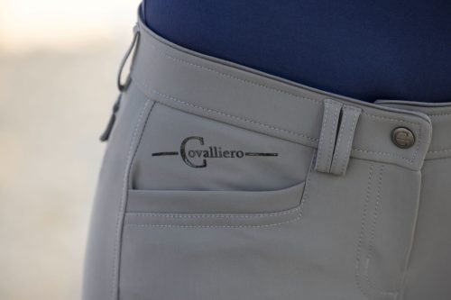 Janne x PinkRibbon női lovaglónadrág csúszásmentes ülőrésszel - grafitszürke, 32