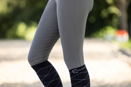 Janne x PinkRibbon női lovaglónadrág csúszásmentes ülőrésszel - grafitszürke, 32