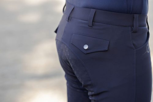 Techno II férfi lovaglónadrág ülőrész megerősítéssel - sötétkék, 46