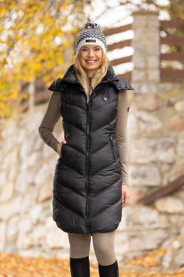 Covalliero 2024 AW női hosszú mellény, fekete, XS