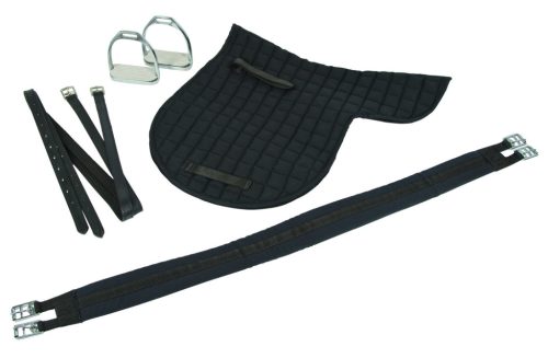 Covalliero Univerzális komplett nyereg, széles hátú lóra - fekete, 17,5"