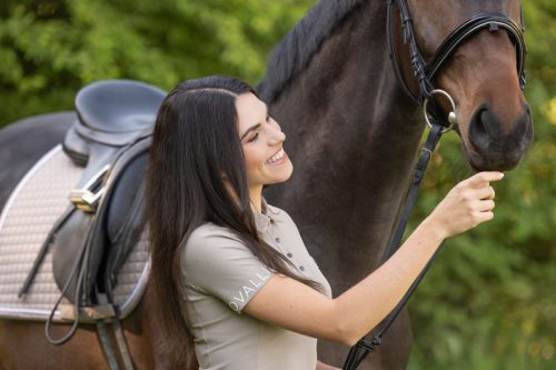 Covalliero 2025 S/S női gombos póló - bézs, L