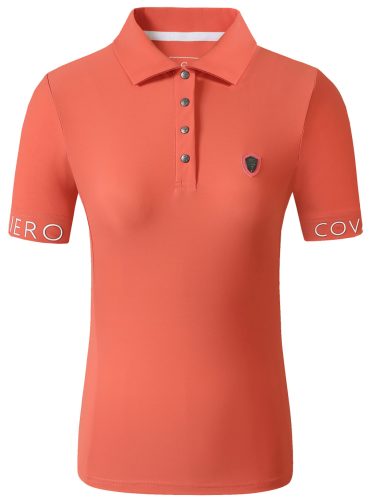 Covalliero 2025 S/S női gombos póló - korall, XL