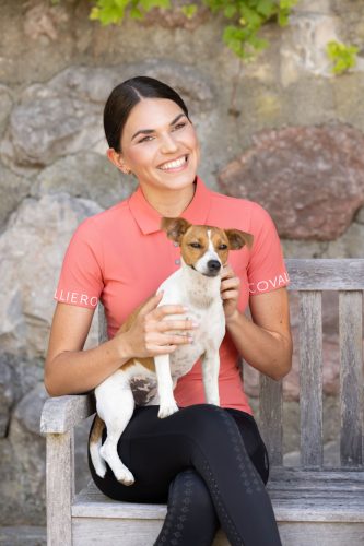 Covalliero 2025 S/S női gombos póló - korall, XL