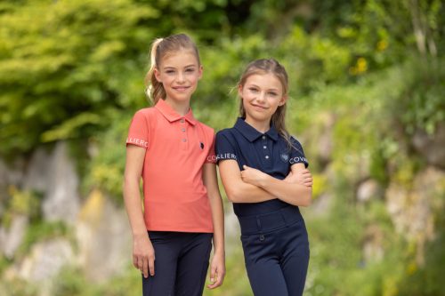 Covalliero 2025 S/S gyermek gombos póló - sötétkék, 140/146