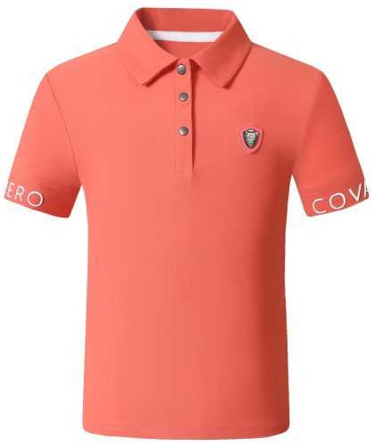 Covalliero 2025 S/S gyermek gombos póló - korall, 128/134