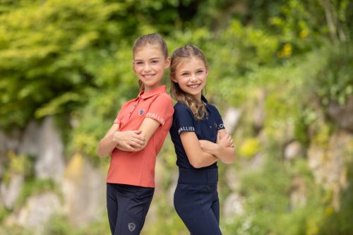 Covalliero 2025 S/S gyermek gombos póló - korall, 140/146