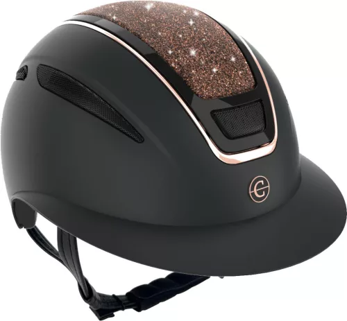Elite Polo lovagló kobak - csillogó rosé arany berakással, M