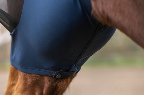 FinoStretch légymaszk lovaknak cipzárral - kék, full