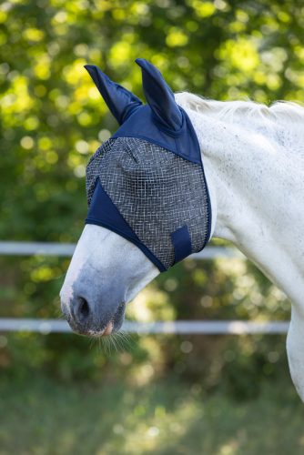Fejvédő maszk - fülvédővel és UV szűrővel, kék, pony
