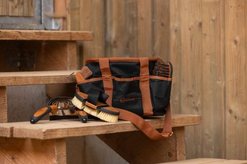 Covalliero lóápoló táska - fekete/konyak