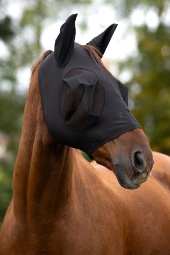 FinoStretch légymaszk lovaknak cipzárral - fekete, pony