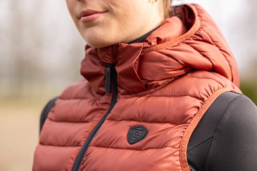 Covalliero 2025 AW női steppelt mellény - rozsdavörös, XL