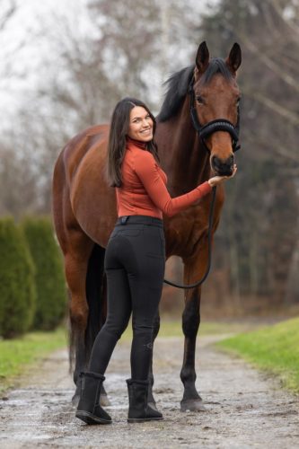 Covalliero 2025 AW női hosszú ujjú felső - rozsdavörös, XL