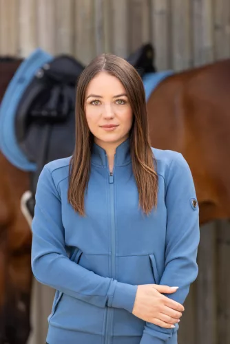 Covalliero 2026 SS női cipzáras felső - acélkék, M