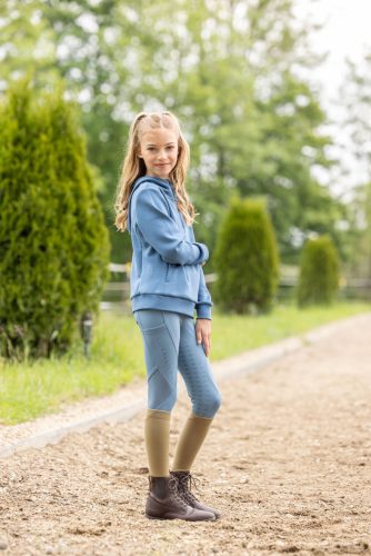 Covalliero 2026 SS gyermek hálós lovagló leggings - acélkék, 128/134