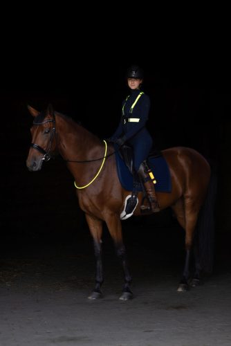 Ledes nyakpánt lovaknak - sárga, 154 cm