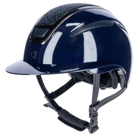 Elite Polo lovagló kobak - csillogó kék berakással, S