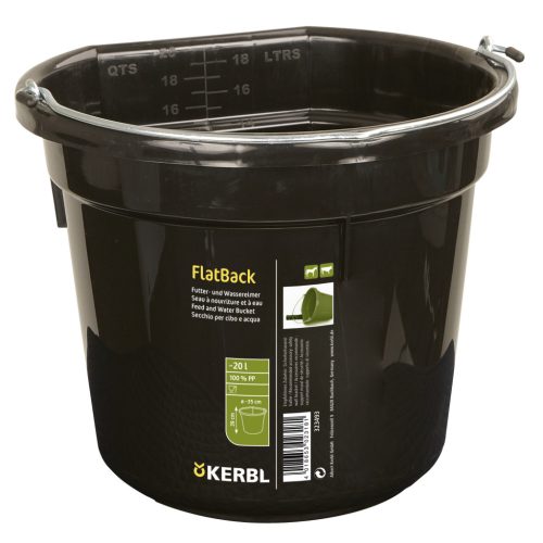 FlatBack laposhátú vödör - fekete, 20 literes