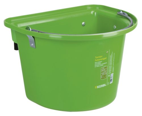Etető/itató vödör akasztóval és füllel - neon zöld