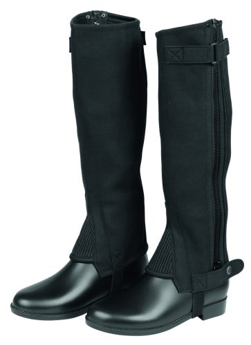 Covalliero Minichaps ClassicStretch gyermek lábszárvédő - fekete, 152