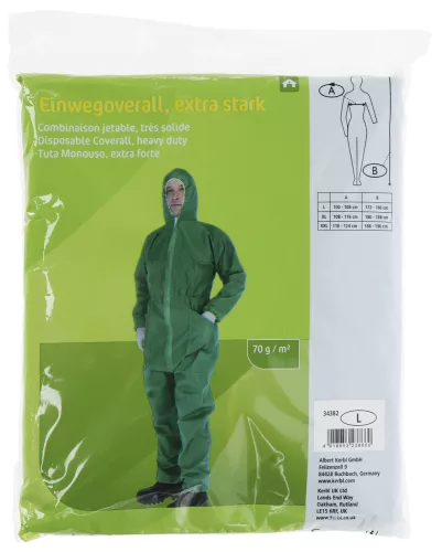Egyszer használatos overál - PP, zöld, XL