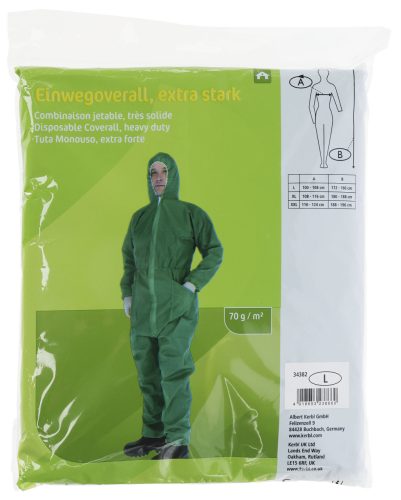 Egyszer használatos overál - PP, zöld, XXL