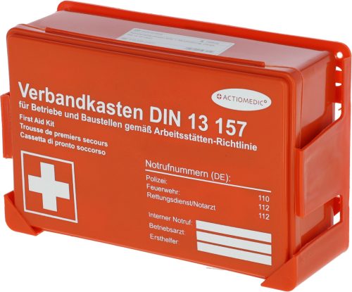 Elsősegély felszerelés munkahelyre - DIN 13157, falra szerelhető