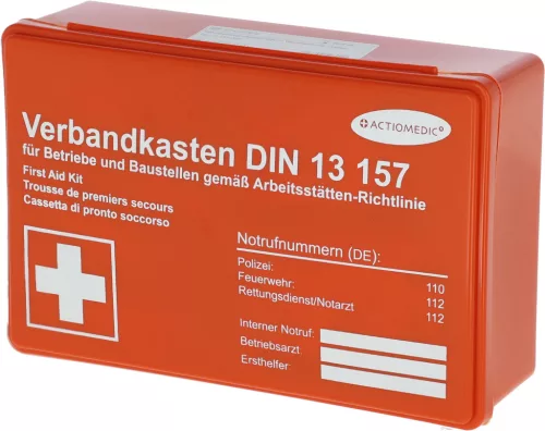 Elsősegély felszerelés munkahelyre - DIN 13157, falra szerelhető