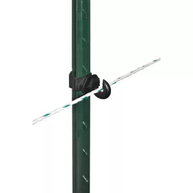   Körszigetelő villanypásztor vezetékhez, T-karóra - fekete, 25 db/cs