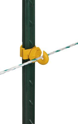 Körszigetelő villanypásztor vezetékhez, T-karóra - sárga, 25 db/cs