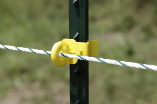 Körszigetelő villanypásztor vezetékhez, T-karóra - sárga, 25 db/cs