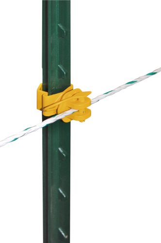 Pinlock villanypásztor szigetelő T-karóhoz - sárga, 25 db/cs