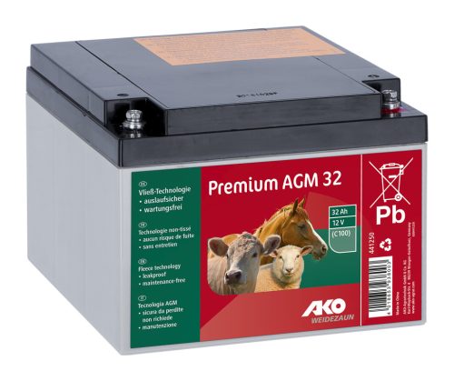 Premium AGM akkumulátor villanypásztor készülékekhez - 12 V, 32 Ah
